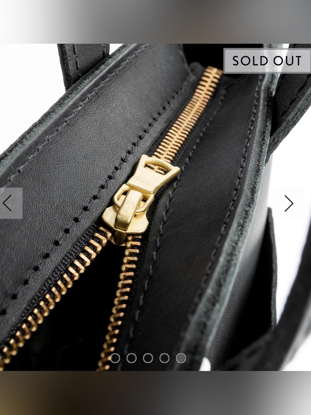 Portland Leather 'ALMOST PERFECT' MEDIUM CROSSBODY TOTE Black w/ Zipper - Picture 9 of 10